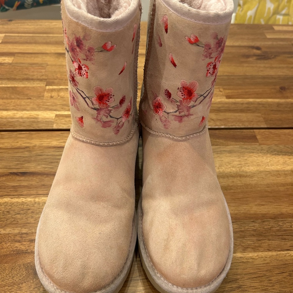 UGG Pink Floral Cherry Blossom Women's Winter Boots